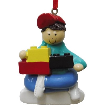 BROWN HAIR BOY WITH BLOCKS