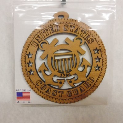 LAZER CUT COAST GUARD WOOD DISC