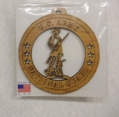 LAZER CUT WOOD NATIONAL GUARD DISC