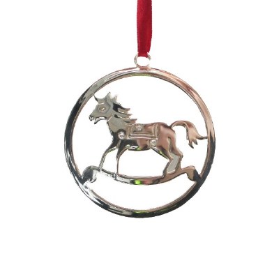 SILVER ROCKING HORSE