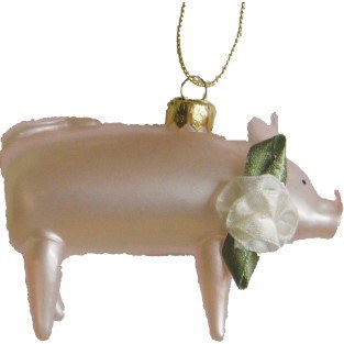 GLASS PINK PIG