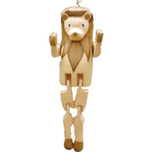 WOOD CARVED LION WITH DANGLE LEGS