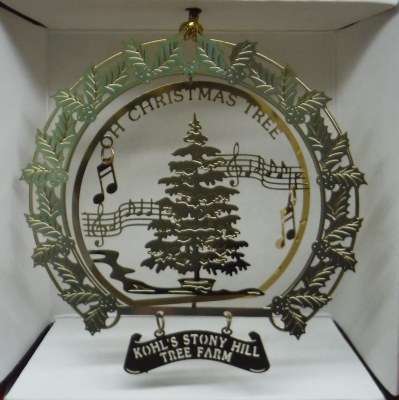 BRASS KOHL'S STONY HILL TREE FARM OH CHRISTMAS TREE