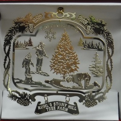 BRASS KOHL'S STONY HILL TREE FARM ORNAMENT
