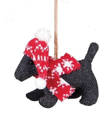 DOG PLUSH CHEVRON BLACK WHITE