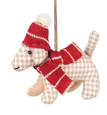 DOG PLUSH HOUNDSTOOTH BROWN