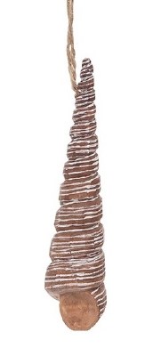 SPIRAL SHELL WOOD CARVED