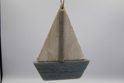BLUE WOOD SAILBOAT