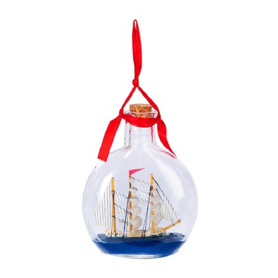 WHITE SHIP  IN A BOTTLE