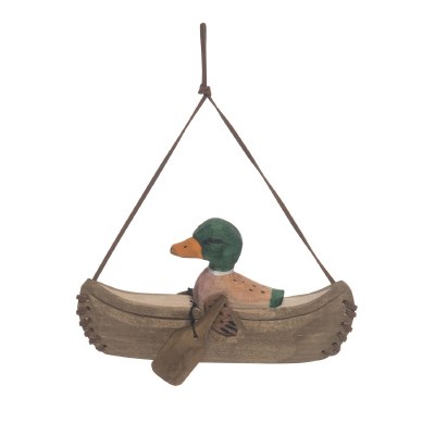 WOOD DUCK IN ROWBOAT