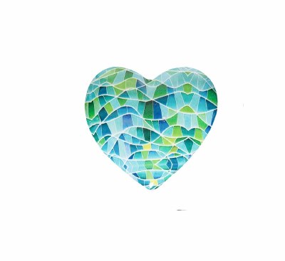 HEART BLUE GREEN MAGNET