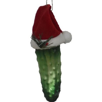 PICKLE WITHA SANTA HAT