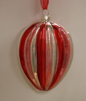GLASS DROP CAND CANE ORN.