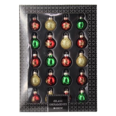 20 COUNT MINI GLASS BALL SET