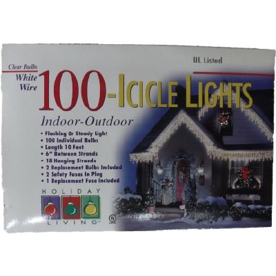 100 COUNT CLEAR ICICLE LIGHTS
