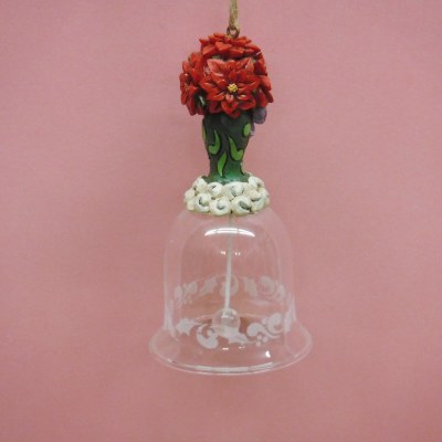 GLASS POINTSETTIA BELL JIM SHORE