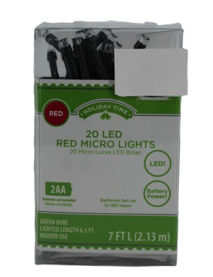 20CT LED MICRO RED LIGHTS