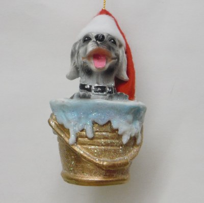 DOG ON BUCKET