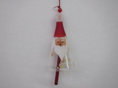 GLASS SANTA BELL