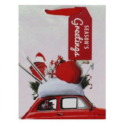 BLACK GIFT BAG WHITE WITH CAR
