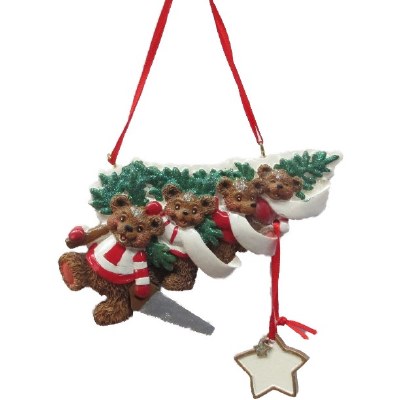 BEARS CARRING TREE FAMILY OF 4