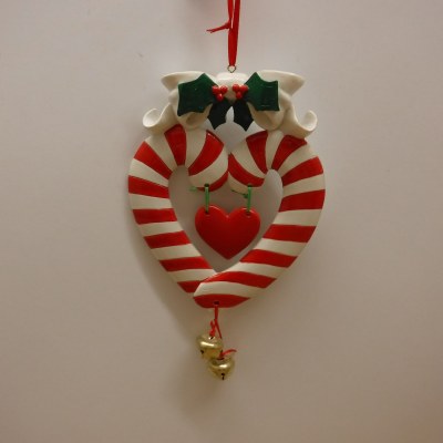 CANDY CANE HEART WITH DANGLE