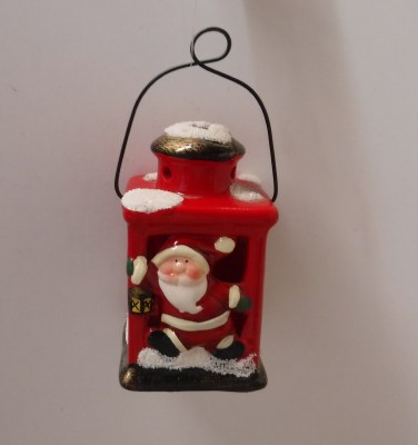 LED GLASS SANTA LANTERN
