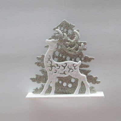REINDEER WITH SILVER TREE