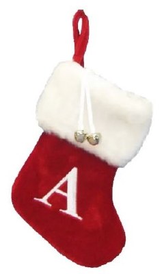 LETTER A MONOGRAM STOCKING