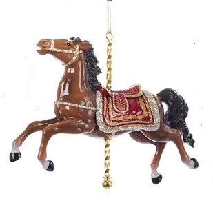 BROWN CAROUSEL HORSE