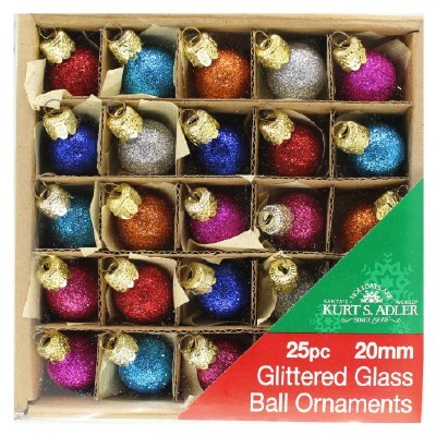 20 GLITTER GLASS BALL MULTI