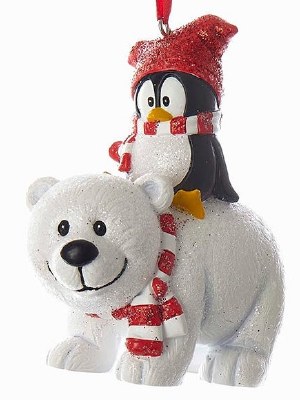 WHITE BEAR WITH PENGUIN