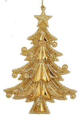 ACRYLIC GOLD AND BEIGE CHRISTMAS TREE