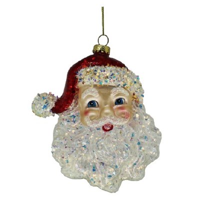 GLASS SANTA HEAD