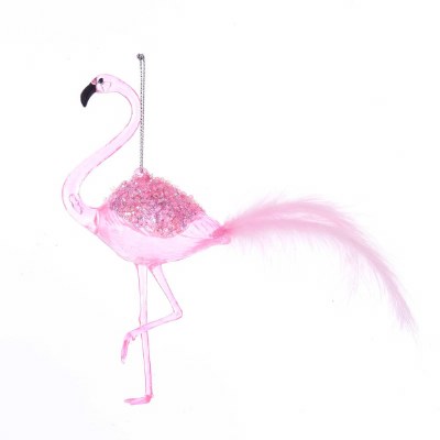 GLASS PINK FLAMINGO