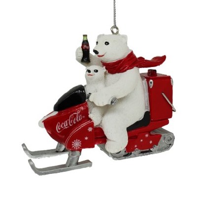 COCA COLA BEARS ON SNOWMOBILE