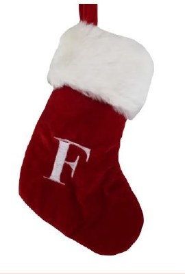 LETTER F MONOGRAM STOCKING