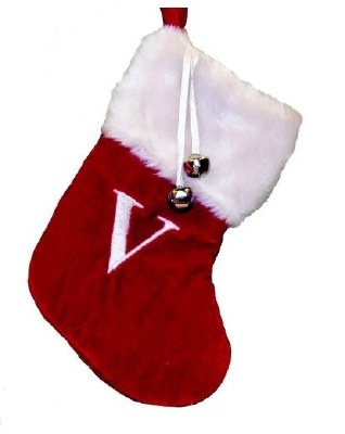 LETTER V MONOGRAM STOCKING