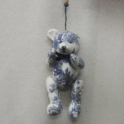 BLUE PRINTED CLOTH BEAR