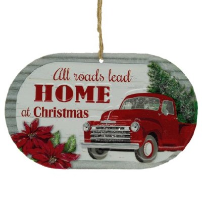ALL ROADS LEAD HOME METAL SIGN