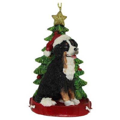 BERNESE MOUNTAIN DOG  WTH TREE