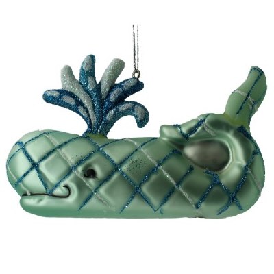 BLUE GLASS QUILTED WHALE