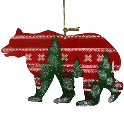 SILLOUETTE BEAR RED AND GREEN