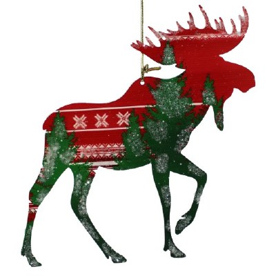 MOOSE SILHOUETTE RED AND GREEN