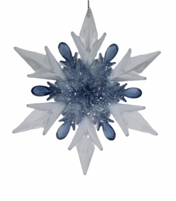 DARK BLUE AND CLEAR SNOWFLAKE