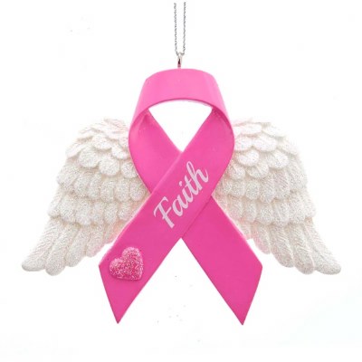FAITH PINK RIBBON ANGEL WINGS