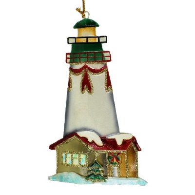 GREEN/YELLOW LIGHTHOUSE WITH HOUSE