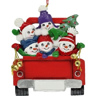 FAMILY OF 5 IN RED TRUCK