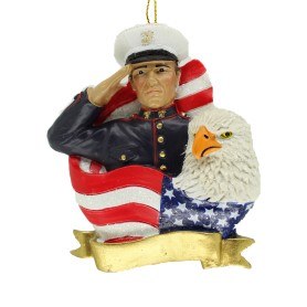 HISPANIC MARINE WITH FLAG