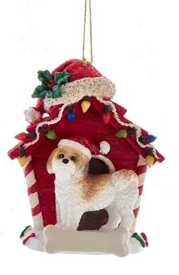 SHIH TZU WITH DOG HOUSE